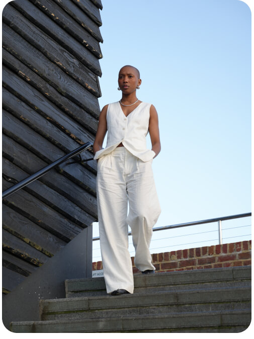 Women's White Wasitcoat