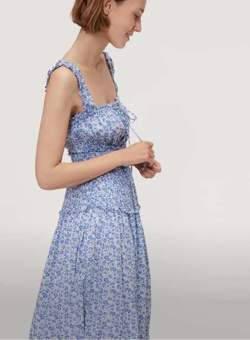 Women's Blue DÔEN Floral Maxi Dress