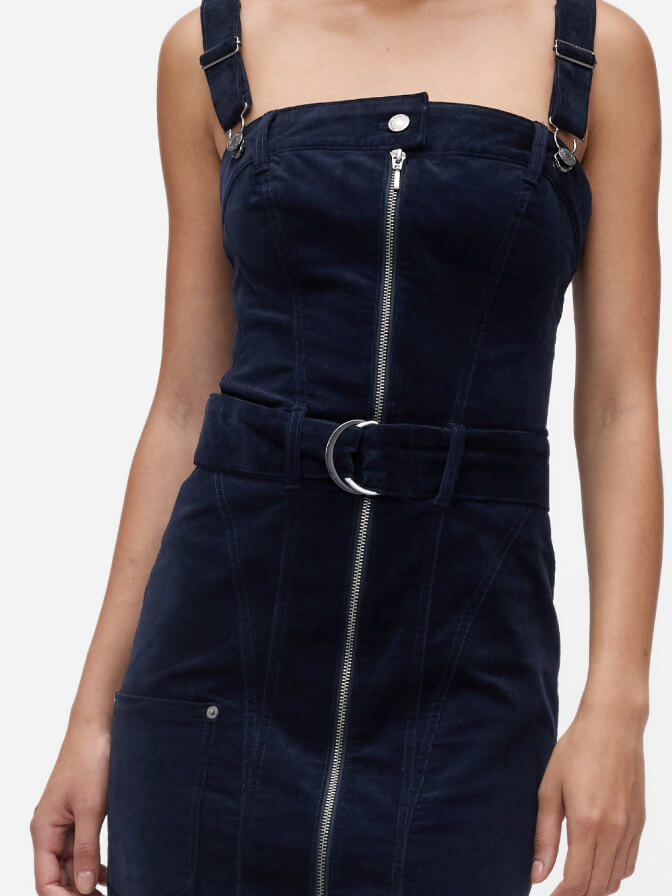 Corduroy Belted Midi Dress